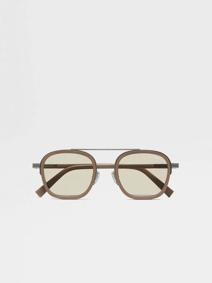 Transparente braune Sonnenbrille Aurora I aus Acetat in Havanna Transparente braune Sonnenbrille Aurora I aus Acetat in Havanna