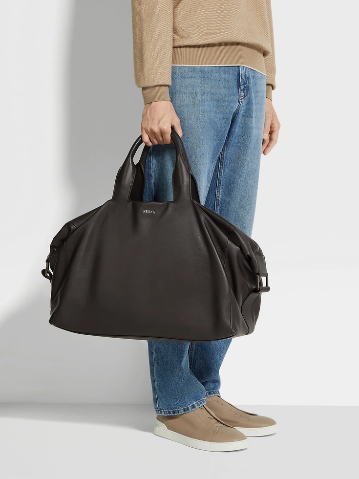 Dunkelbraune SECONDSKIN Reisetasche Raglan