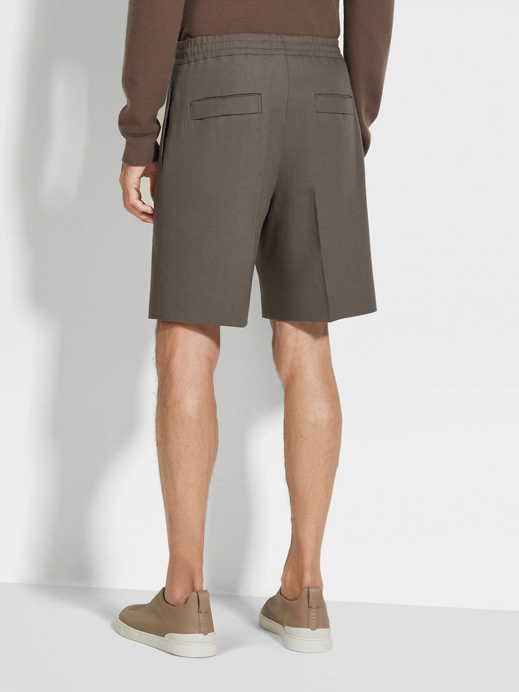 Dunkeltaupe Oasi Lino Shorts Dunkeltaupe Oasi Lino Shorts