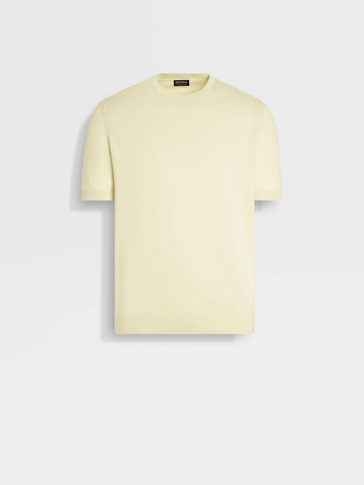 Hellgelbes T-Shirt aus Premium-Baumwolle Hellgelbes T-Shirt aus Premium-Baumwolle