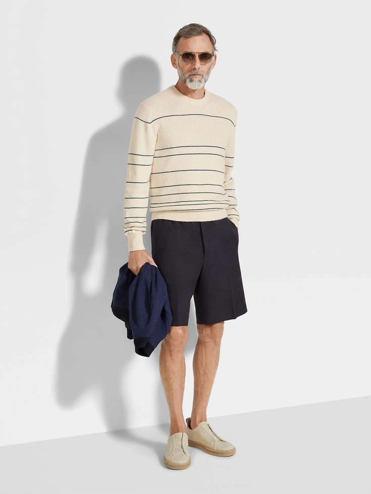 Marineblaue Oasi Lino-Shorts Marineblaue Oasi Lino-Shorts