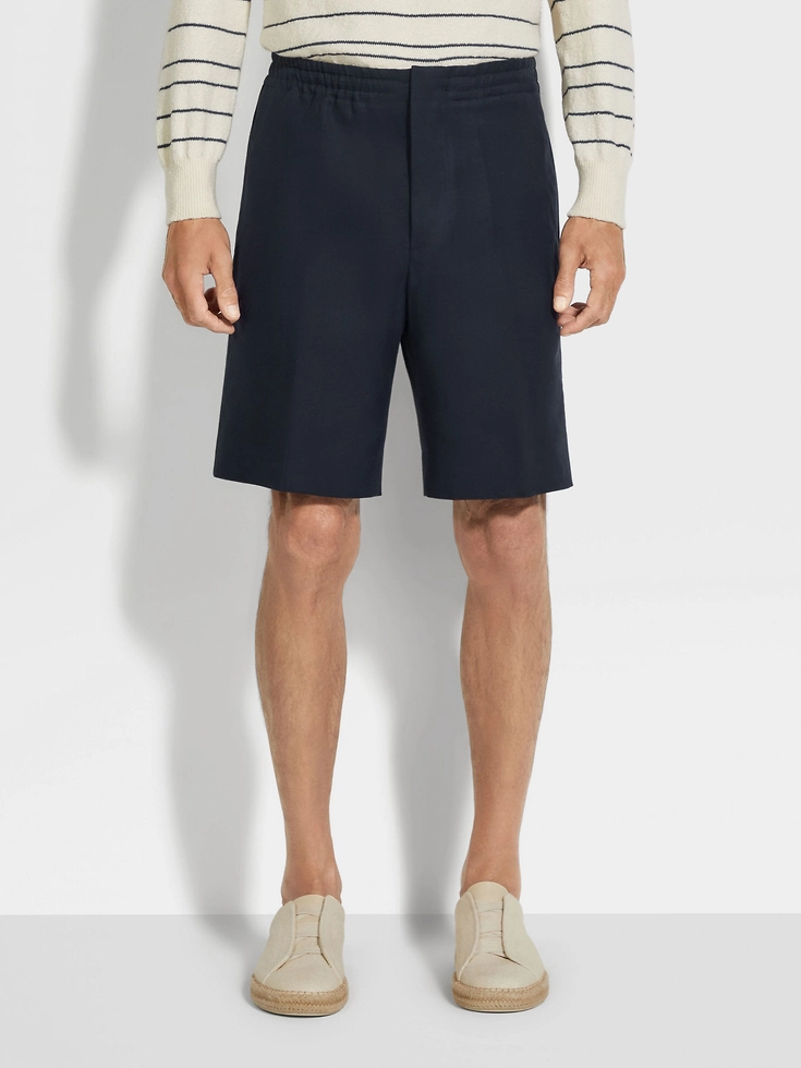 Marineblaue Oasi Lino-Shorts Marineblaue Oasi Lino-Shorts
