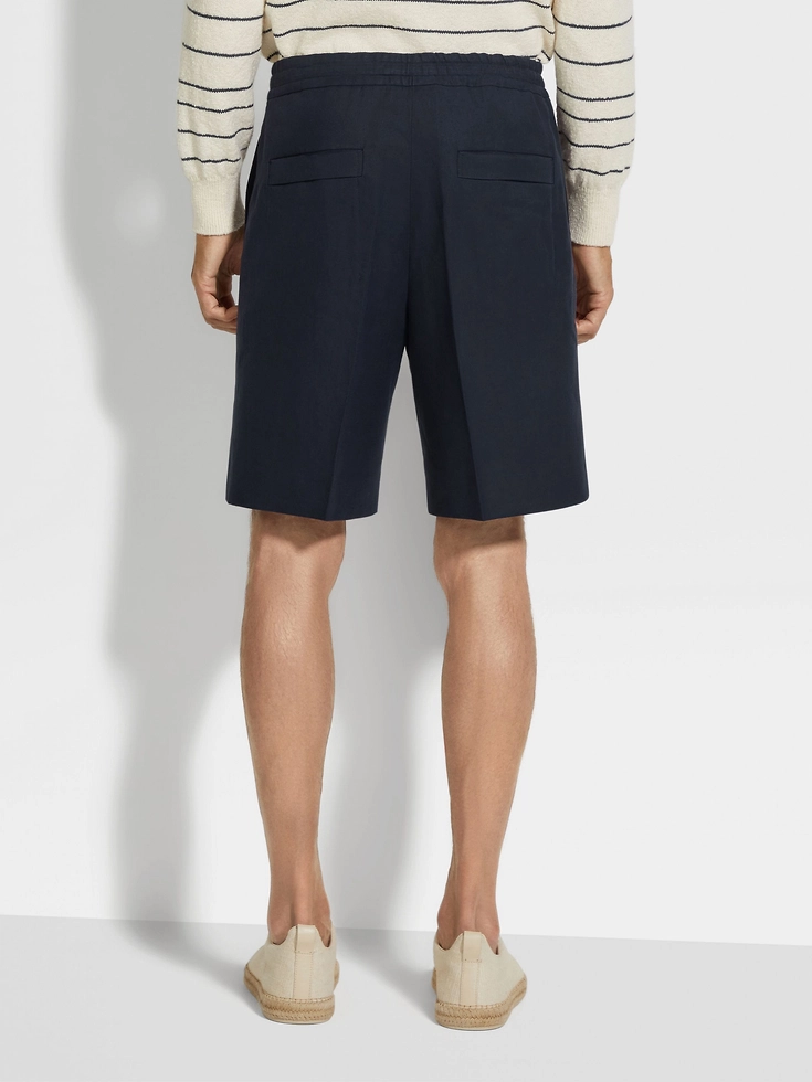 Marineblaue Oasi Lino-Shorts Marineblaue Oasi Lino-Shorts