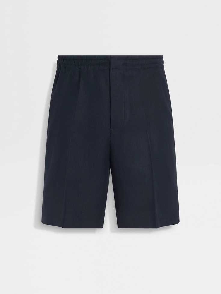 Marineblaue Oasi Lino-Shorts