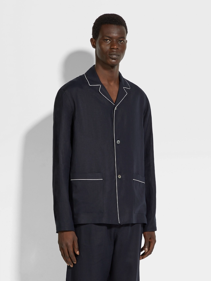 Marineblauer Oasi Lino-Pyjama Marineblauer Oasi Lino-Pyjama