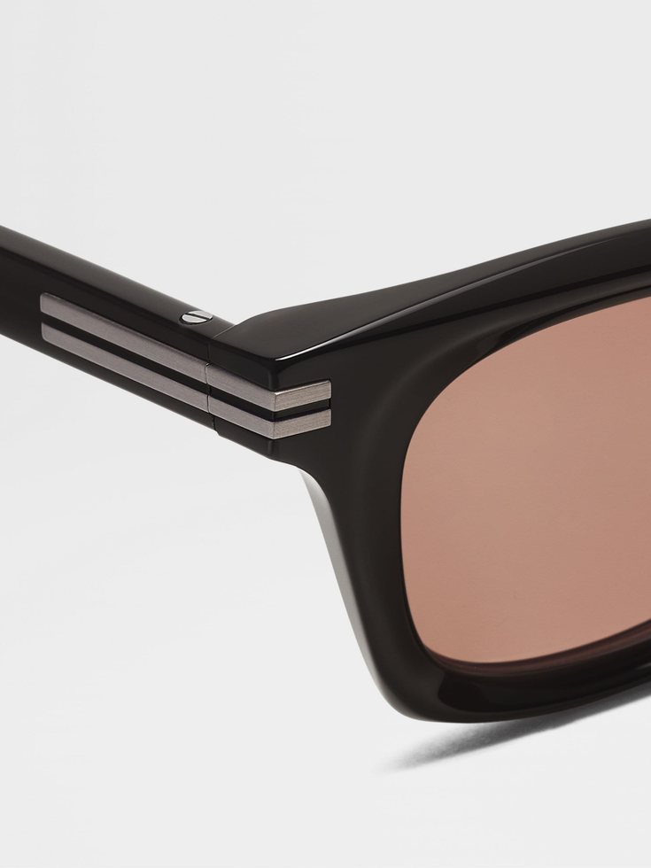Schwarze Acetat-Sonnenbrille Schwarze Acetat-Sonnenbrille