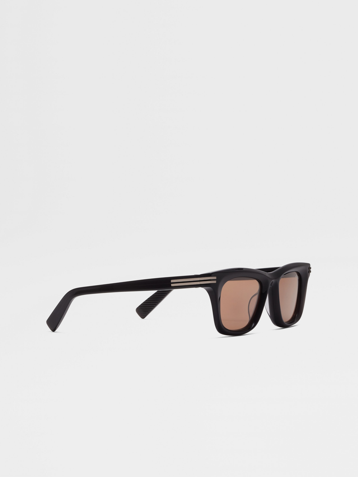 Schwarze Acetat-Sonnenbrille Schwarze Acetat-Sonnenbrille