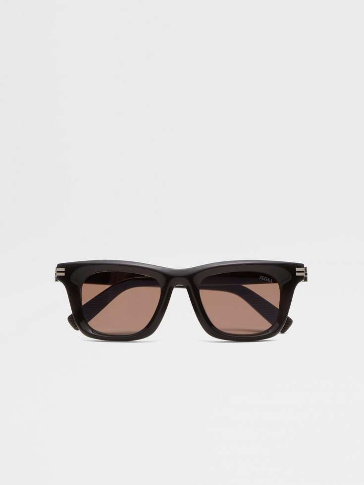 Schwarze Acetat-Sonnenbrille Schwarze Acetat-Sonnenbrille