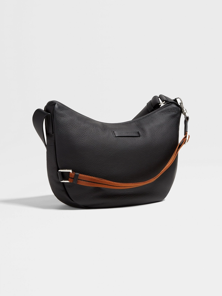Schwarze Hobo Panorama Mini-Tasche aus Hirschleder Schwarze Hobo Panorama Mini-Tasche aus Hirschleder