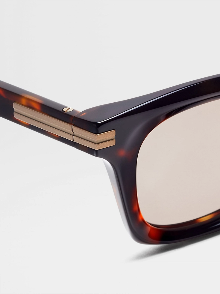 Sonnenbrille aus Acetat in Havannabraun